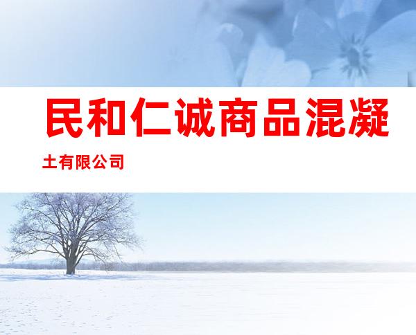 民和仁诚商品混凝土有限公司